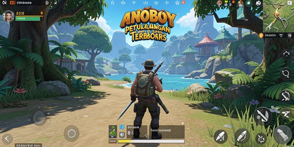 Screenshot ANOBOY menunjukkan petualangan seru di dunia terbuka.