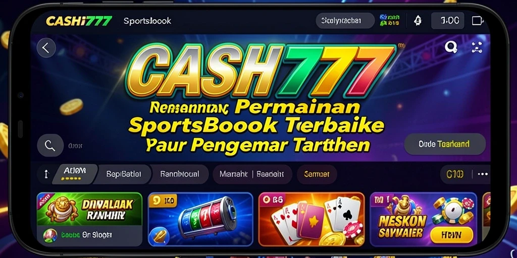 Screenshot utama CASH777 menampilkan antarmuka sportsbook yang menarik.