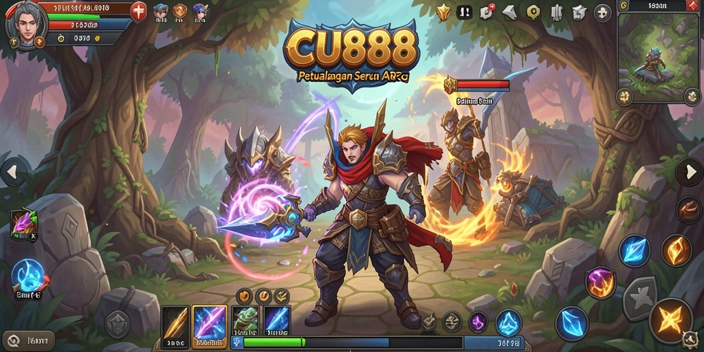 Screenshot gameplay CU888 dengan aksi epik dan pertarungan seru.