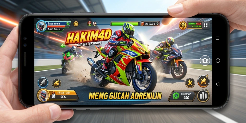 Screenshot HAKIM4D menunjukkan aksi balap motor yang mendebarkan.
