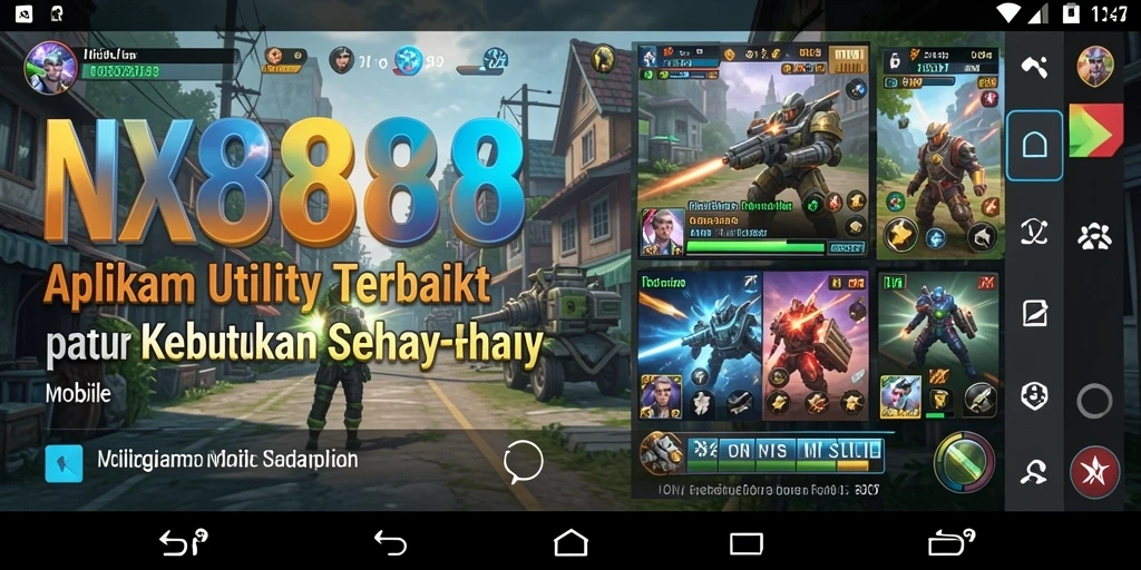 Tampilan aplikasi NX888 dengan fitur-fitur utilitas yang menarik.