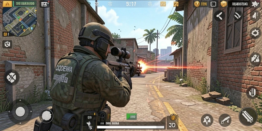 Screenshot gameplay QQDEWA yang menampilkan aksi menembak mendebarkan.