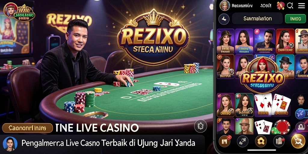Tampilan Live Casino yang interaktif dan mendebarkan dari REZIXO.