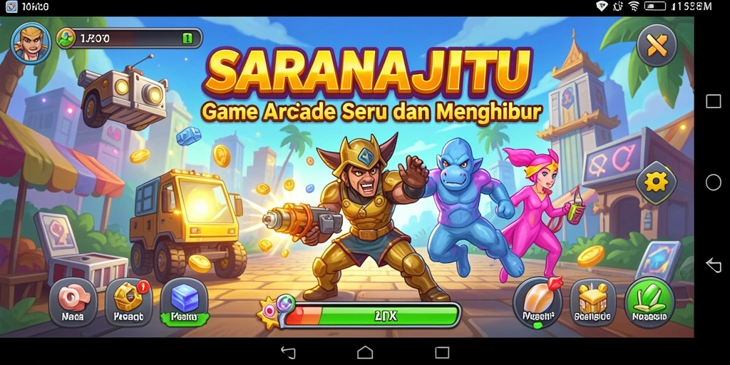 Screenshot gameplay SARANAJITU menunjukkan aksi seru dalam game Arcade.