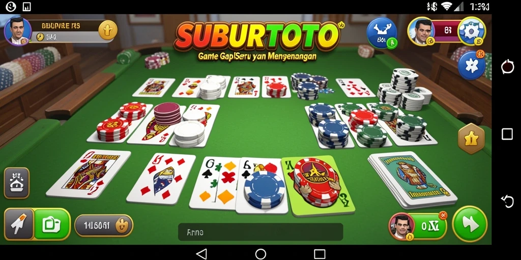 Tampilan gameplay seru dari SUBURTOTO dengan tema Gaple.